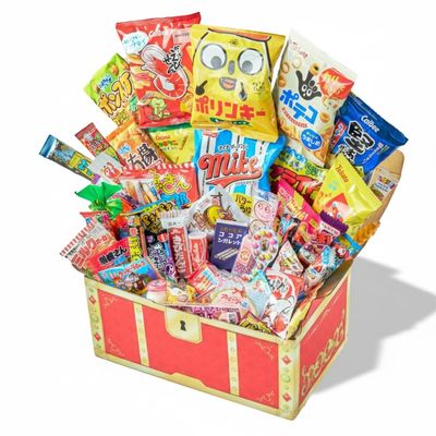 Japan Flavor Quest 100 Japanese Dagashi Snacks Gift Box - Assorted Japanese Candy Variety Pack for Teens & Adults