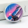Pill Box Small Pill Organizer with 3 Compartments and Mirror Coastal Road Cycling Round Portable Travel Metal Pillcase for Pocket Or Purse, Privacy-Protecting Medicine Box view 4