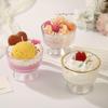 Ice Cream Shaped Aromatherapy Candle, Glass Goblet, Fruity Scent, Decor for Parties & Festivals (Green Matcha) view 3