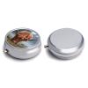 Pill Box Small Pill Organizer with 3 Compartments and Mirror Highland Cow Round Portable Travel Metal Pillcase for Pocket Or Purse, Privacy-Protecting Medicine Box view 3