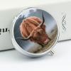 Pill Box Small Pill Organizer with 3 Compartments and Mirror Highland Cow Round Portable Travel Metal Pillcase for Pocket Or Purse, Privacy-Protecting Medicine Box view 4