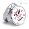 Pill Box Small Pill Organizer with 3 Compartments and Mirror Cute Cows Round Portable Travel Metal Pillcase for Pocket Or Purse, Privacy-Protecting Medicine Box view 2