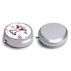 Pill Box Small Pill Organizer with 3 Compartments and Mirror Cute Cows Round Portable Travel Metal Pillcase for Pocket Or Purse, Privacy-Protecting Medicine Box view 3