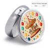 Pill Box Small Pill Organizer with 3 Compartments and Mirror Carousel & Balloons Round Portable Travel Metal Pillcase for Pocket Or Purse, Privacy-Protecting Medicine Box view 2
