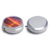 Pill Box Small Pill Organizer with 3 Compartments and Mirror Beach Ocean Scenery Round Portable Travel Metal Pillcase for Pocket Or Purse, Privacy-Protecting Medicine Box view 3