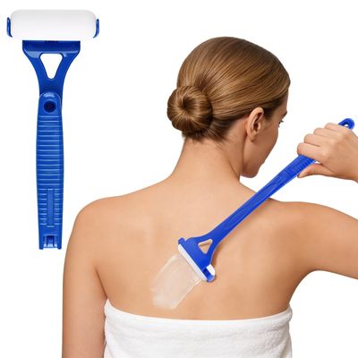 Back Lotion Applicator, 18.5 in Long Handle Body Lotion Applicator for Back with Detachable Sponge, Easy Reach Tool for Seniors, Apply Sunscreen and Self Tanner, Large Foam Head for Even Coverage