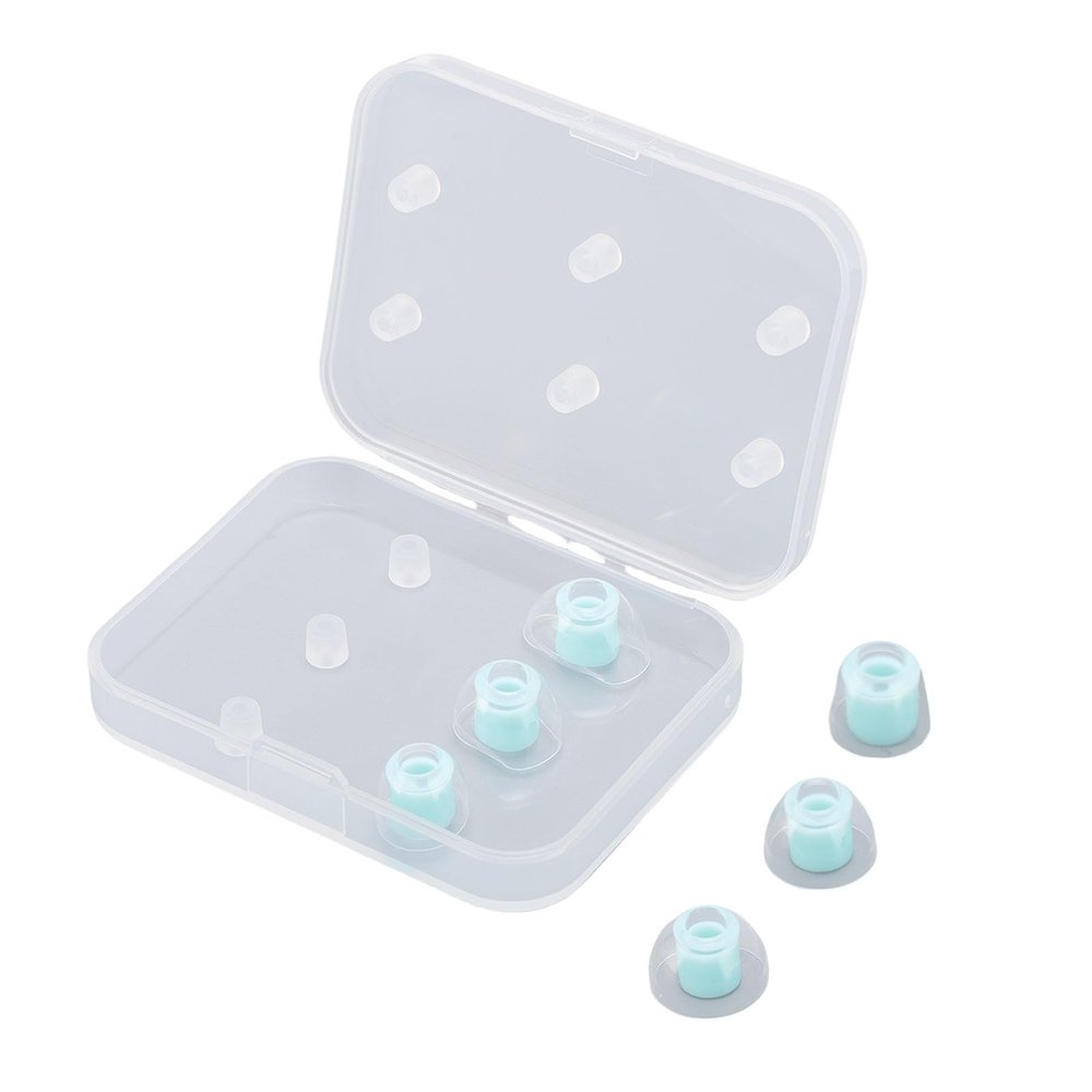 Omquot 4Mm Inner Hole Silicone Headphone Tips High Stability for BeatsX Headphones Comfortable SML Sizes for Soundproofing Washable In-Ear Headphone Tips (Lake Blue)