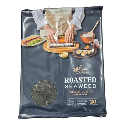 Gim Pop Premium Sushi Seaweed Sheets Roasted Sushi Nori All Natural Gold Grade Dried Seaweed for Wrap Rice, Onigiri, Sushi - Restaurant Quality (50g 20 Full)