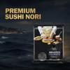 Gim Pop Premium Sushi Seaweed Sheets Roasted Sushi Nori All Natural Gold Grade Dried Seaweed for Wrap Rice, Onigiri, Sushi - Restaurant Quality (50g 20 Full) view 2