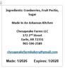 Organic Cranberry Jelly 8oz Arkansas Made | Small Batch | Great Gift Idea view 3