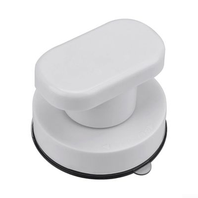 Belnotelt No Drill Suction Cup Grab Handle for Bathroom Kitchen Glass Door, 5kg Load ABS Safety Grip Puller for Shower Bathtub Toilet Lid Lifter(Small white)