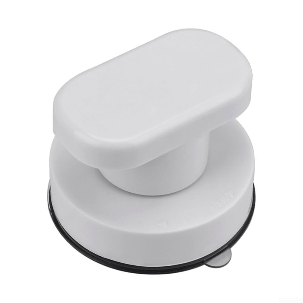 Belnotelt No Drill Suction Cup Grab Handle for Bathroom Kitchen Glass Door, 5kg Load ABS Safety Grip Puller for Shower Bathtub Toilet Lid Lifter(Small white)