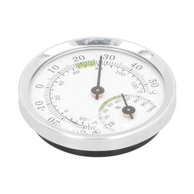 LiebeWH Mini Thermometer, Hygrometer Compact Design Precision Machined Transparent Dial for Guitar Box, Cigar Box, Home Safe, 15cm Reading Distance Measure Changes in Environmental