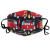 Supdreamc Men Women Custom Fit Cloth Face Mask Scarf Gaiter Anti Dust Windproof Face Covering, Cute Cartoon Firefighter Red Fire Truck Art Mouth Decoration for Outdoors Home And Daily Use view 1