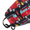 Supdreamc Men Women Custom Fit Cloth Face Mask Scarf Gaiter Anti Dust Windproof Face Covering, Cute Cartoon Firefighter Red Fire Truck Art Mouth Decoration for Outdoors Home And Daily Use view 3
