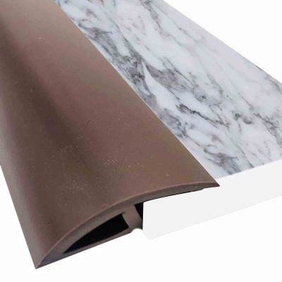 Extra Wide Lightweight Doorway Thresholds Reducer,Floor Transition Strip Wood to Tile, for Front Door Balcony Barn Door(Dark Brown,90cm/35.4in)