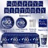 142 Pcs 60th Birthday Tableware Sliver Blue 60th Birthday Party Decoration view 4