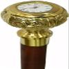 37'' Stick Cane with Built-in Quartz Clock, Brass Handle, Wooden Shaft, Collectible Gift view 1