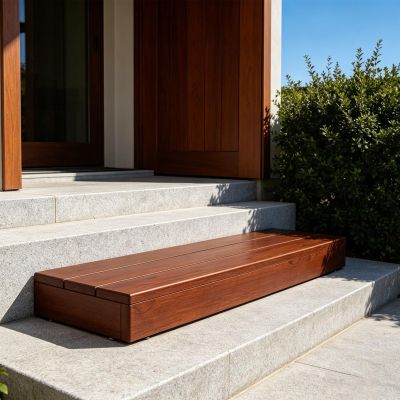 Heavy Duty Door Steps for House Outdoor, 5'' 6'' 7'' 8'' High Wood Platform with Non Slip Pads for Bedside Porch Bathroom Doorway, Safety Stepping Stool Custom Size(H 8'',24x12in/60x30cm)