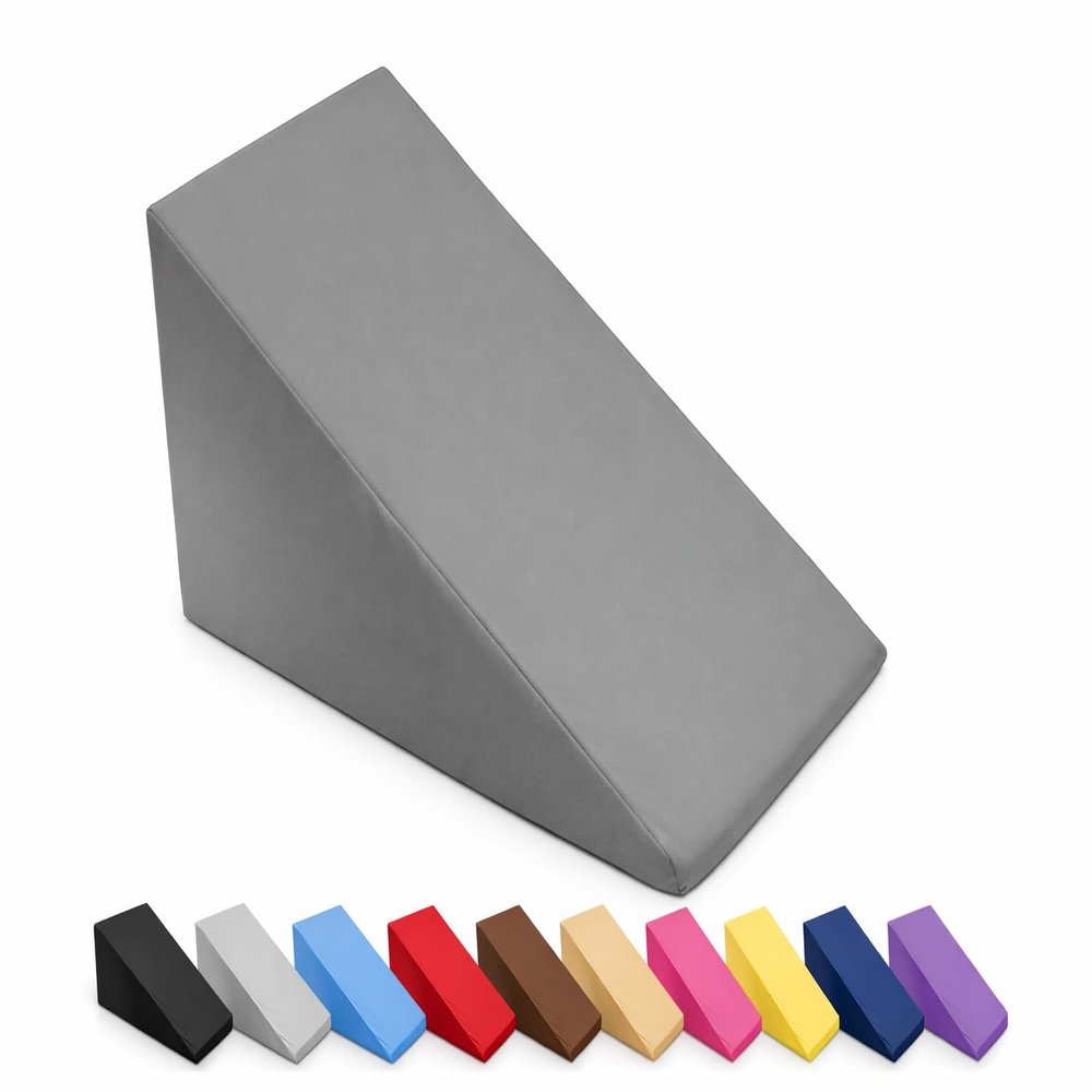 MoonRest Wedge Pillow Cover 100% Cotton, Zippered Wedge Pillow Case Protector, Soft, Breathable & Hypoallergenic 25x25x10 - Smoky