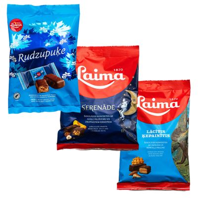 Laima Chocolate Covered Candy Variety Pack 1, 150 g Bag (Pack of 3)