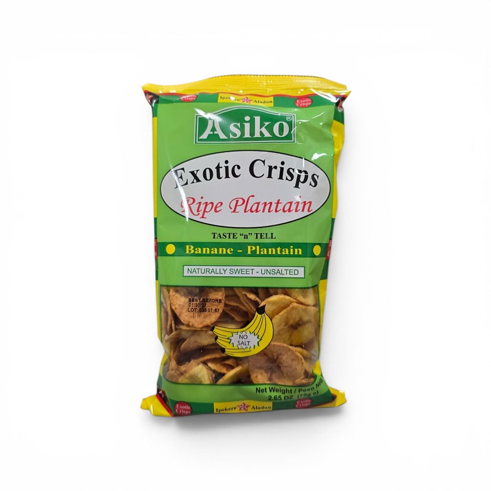 Crisps Ripe Plantain, Naturally Sweet, Unsalted, 2.65 oz, Pack of 24