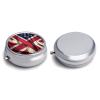 Personalized Round Metal Pill Box, 3-Compartment Portable USA UK Flag Pill Organizer for Purse, Travel Vitamins, Medication, Fish Oil & Supplements Pill Case view 3