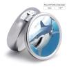 Personalized Round Metal Pill Box, 3-Compartment Portable White Shark Pill Organizer for Purse, Travel Vitamins, Medication, Fish Oil & Supplements Pill Case view 2