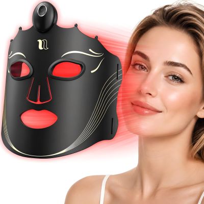 UYNUY Red Light Therapy Mask with 7 Modes, Cordless LED Face Mask Light Therapy with 850nm Infrared, 660nm Red Light, Portable Design for At Home, Travel Skincare Gifts