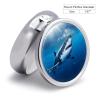 Personalized Round Metal Pill Box, 3-Compartment Portable Ocean Sea Animal Shark Pill Organizer for Purse, Travel Vitamins, Medication, Fish Oil & Supplements Pill Case view 2