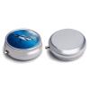 Personalized Round Metal Pill Box, 3-Compartment Portable Ocean Sea Animal Shark Pill Organizer for Purse, Travel Vitamins, Medication, Fish Oil & Supplements Pill Case view 3