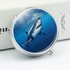 Personalized Round Metal Pill Box, 3-Compartment Portable Ocean Sea Animal Shark Pill Organizer for Purse, Travel Vitamins, Medication, Fish Oil & Supplements Pill Case view 4