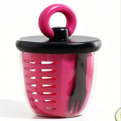 Portable fruit cup, salad cup, picnic double-layer drainage and preservation box