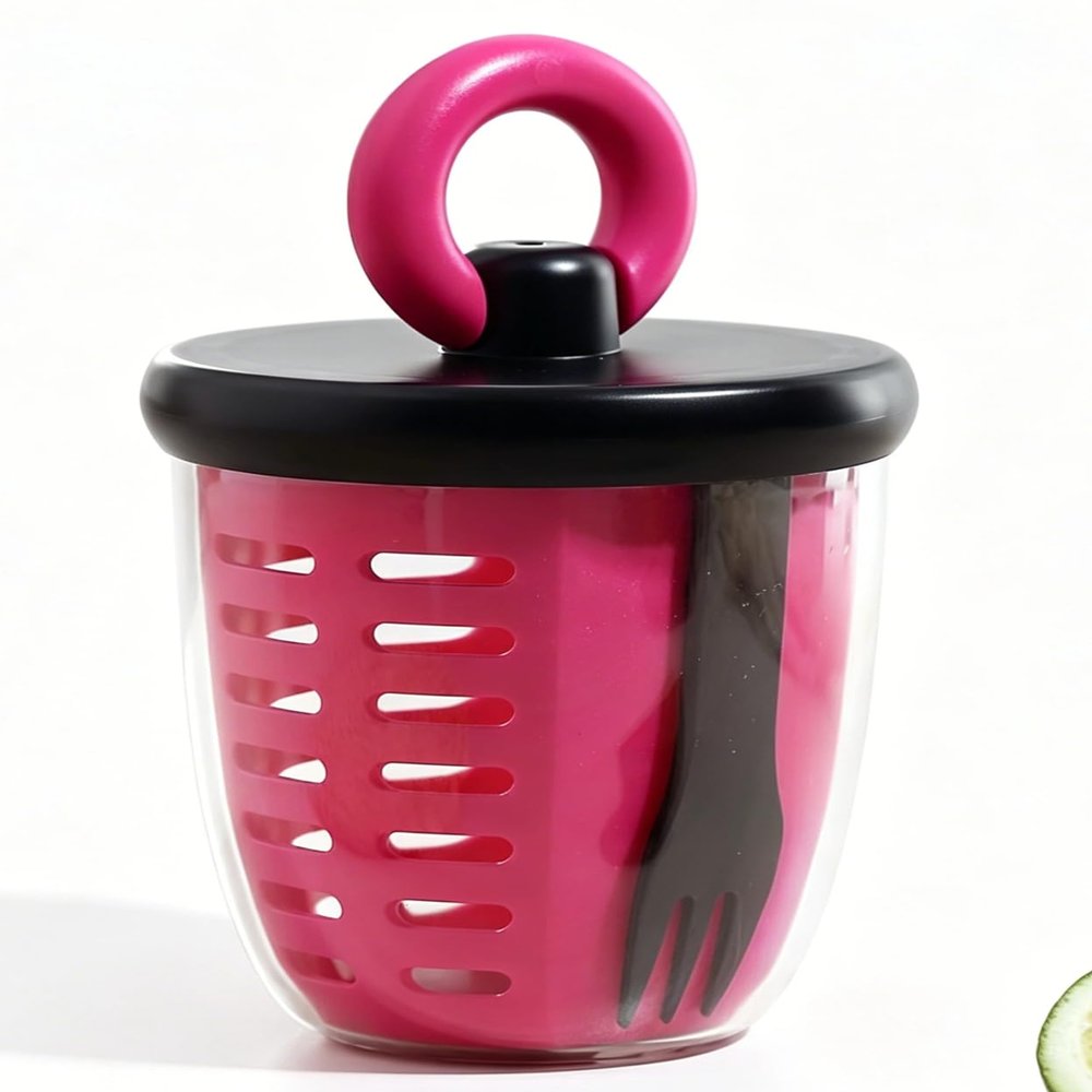 Portable fruit cup, salad cup, picnic double-layer drainage and preservation box