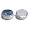 Silent Night Round Pill Box with Mirror 3 Compartment Portable Pill Case for Travel Outdoor Use Cute Small Pill Organizer for Pocket Or Purse view 3