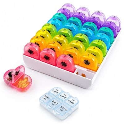 Cruxer Monthly 2 Times a Day Pill Organizer,4 Week Daily AM/PM Medicine Box