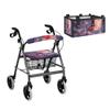 LACIYISON Cardinal Flower Moon Print 3-Piece Rollator Accessories Set, Walker Seat and Backrest Cover, Under-Seat Storage Bag, Easy to Install Rollator Walker Accessories for Seniors view 1