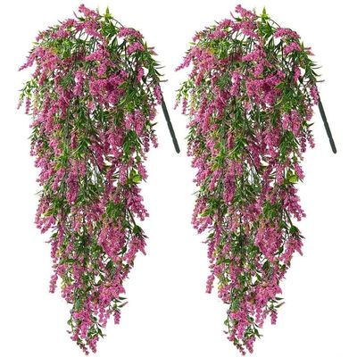 KLJUHGTR 2 Piece Lavender Wall Hanging Rattan Living Room Bouquet Wedding Decoration Plant Basket Vines