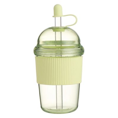 Striegro Reusable Iced Coffee Cup, Reusable Iced Coffee Cup With Leak Proof Lid, Integrated Straw & Handle, Boba-compatible, Green..