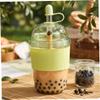 Striegro Reusable Iced Coffee Cup, Reusable Iced Coffee Cup With Leak Proof Lid, Integrated Straw & Handle, Boba-compatible, Green.. view 4