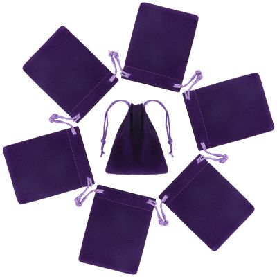 IMEDGOG 20 Pcs Small Purple Velvet Jewelry Bags, 2.8"x3.5" Soft Drawstring Gift Pouches, Reusable Velvet Cloth Bags for Jewelry, Bracelets, Earrings, Party Favors & Small Trinkets