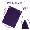IMEDGOG 20 Pcs Small Purple Velvet Jewelry Bags, 2.8"x3.5" Soft Drawstring Gift Pouches, Reusable Velvet Cloth Bags for Jewelry, Bracelets, Earrings, Party Favors & Small Trinkets view 2