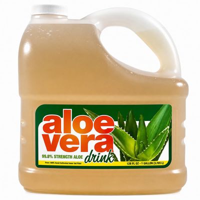 Aloe Vera Drink Liquid Beverage, 128 Fl Oz Large Size Plant-Based Refreshment Drink for Daily Use, Ready to Serve Beverage