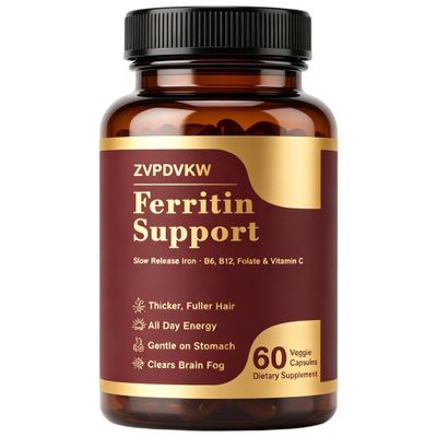 Ferritin Supplement for Women, Iron Supplement, Vitamin C, B12, 60 CT