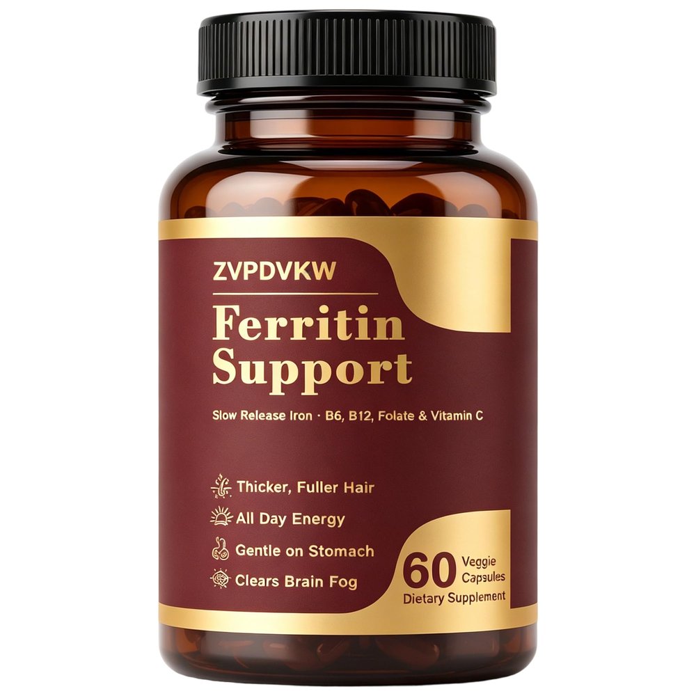 Ferritin Supplement for Women, Iron Supplement, Vitamin C, B12, 60 CT