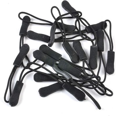 Zipper Pull, 10pcs Replacement Backpack Clothes Zip Cord Puller Slider Travel Kit(Black)