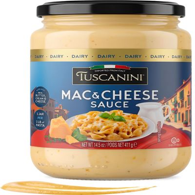 Tuscanini Mac & Cheese Sauce, 14.5 oz | Imported from Italy | Made with Real Butter, Cream & Cheese | Rich Creamy Pasta Sauce for Macaroni, Pasta Bakes & Quick Meals | Kosher Dairy, Cholov Yisroel