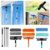 2-in-1 71 Inches Window Washing Brush with Squeegee, Plastic Multi-Purpose Foldable & Detachable Window Cleaning Kit with Scrubber & Extension Pole,Durable Easy to Install Cleaning Tool for Home view 3