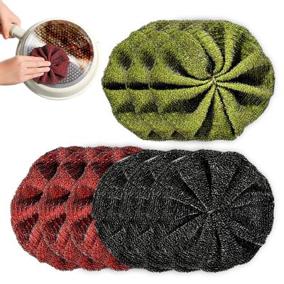 Steel Wool Scrubber Pads for Cleaning Dishes, Pans, Pots, Ovens, Grills, Sinks, Multipurpose Wire Dishwashing Rags, Scrubbers for Kitchen,Bathroom, Sink, Floor & Home Cleaning Eraser (9PC)