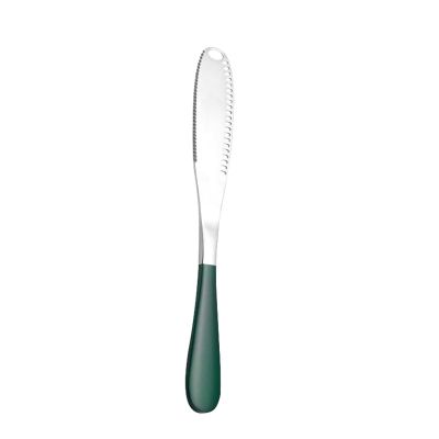 2PC- stainless steel solid color polishing butter is exquisite and practical for home use-dark green silver butter